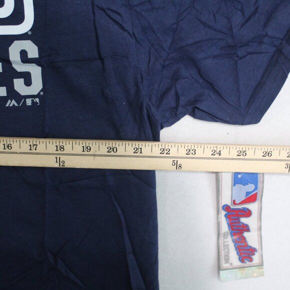 Majestic Authentic Men Blue Tee Shirt San Diego Padres Authentic Size Large - Picture 5 of 10